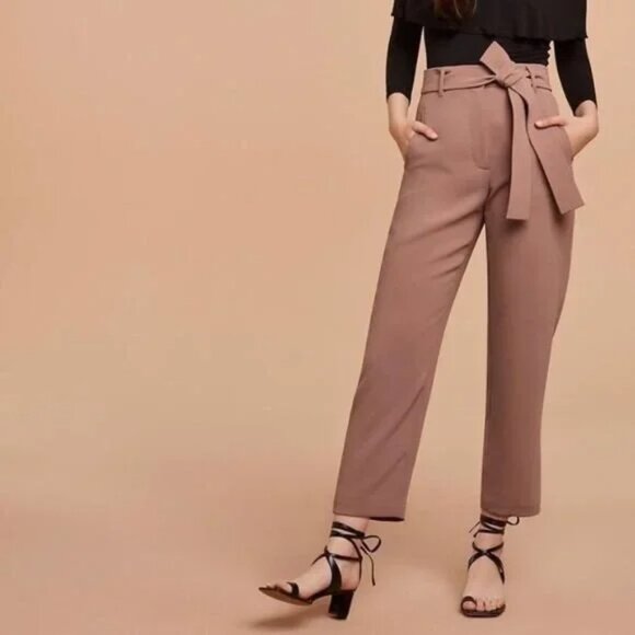 Wilfred Tie Front Pant High waisted Belted Crepe Pants - Picture 1 of 3